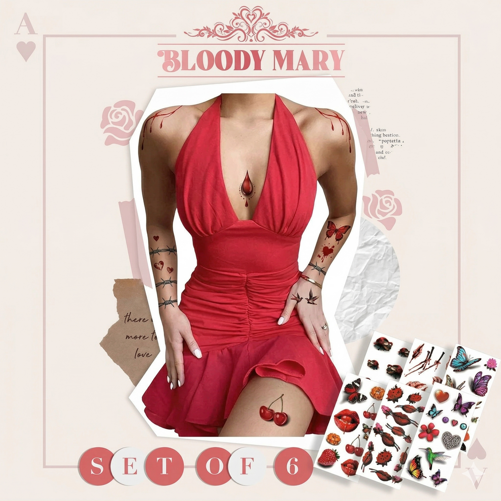 Tatuajes Temporales 3D para Niñas y Adolescentes | Set de 6 Hojas